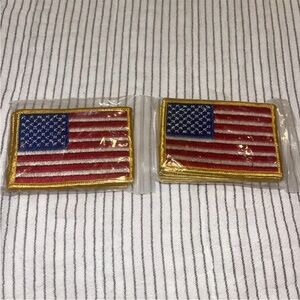 American Flag Patches with Gold Border lot of 10 large and 9 small